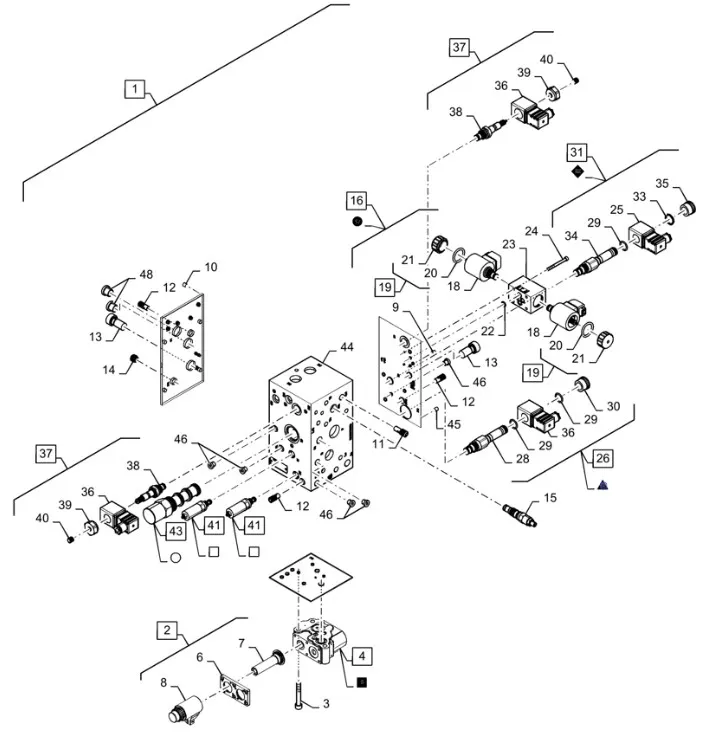87657063 - Набор упл. клапана гидраспр. осн., все комб. CX8, CR